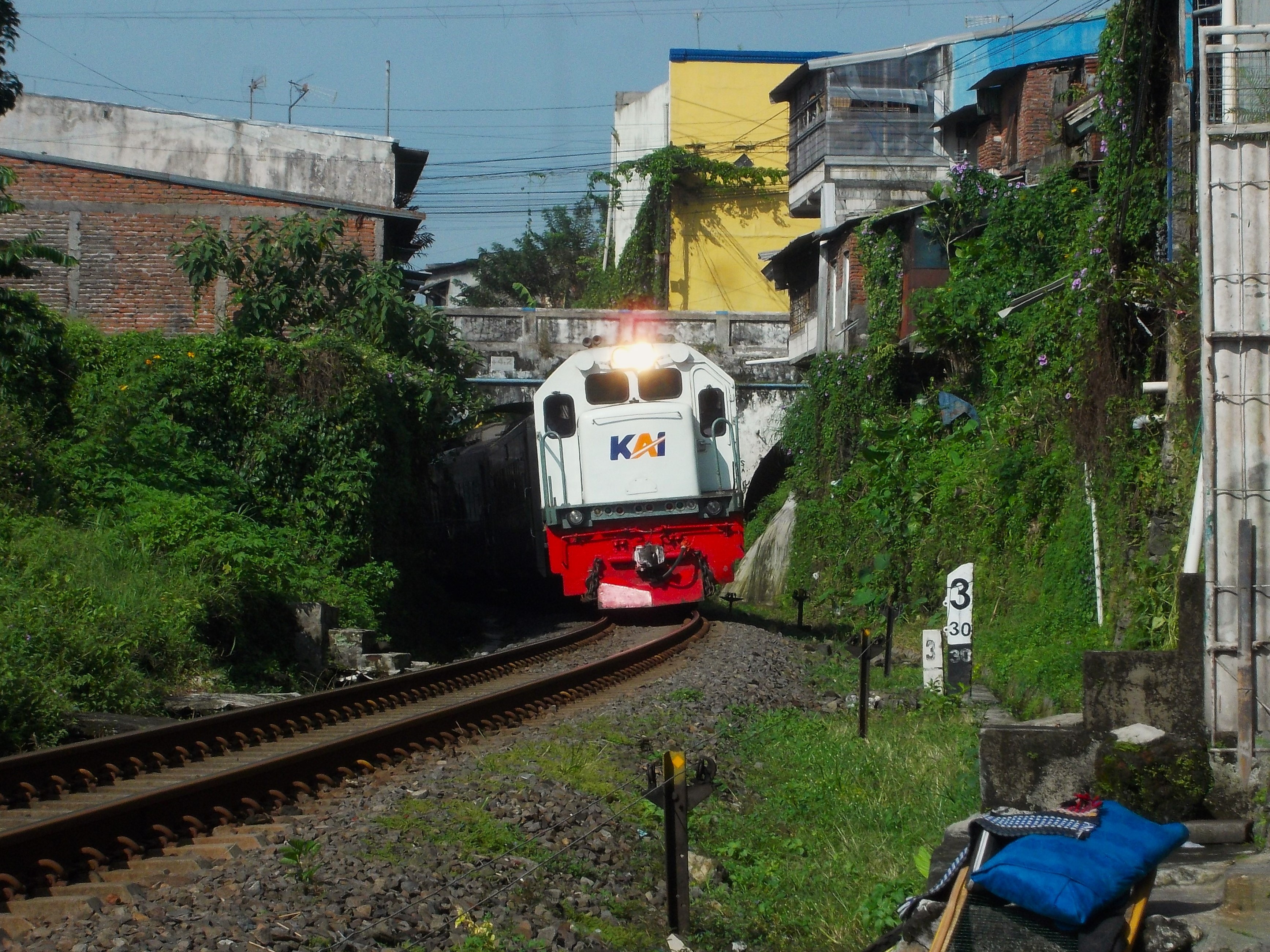 Kereta Ijen Ekspres keluar dari Terowongan
