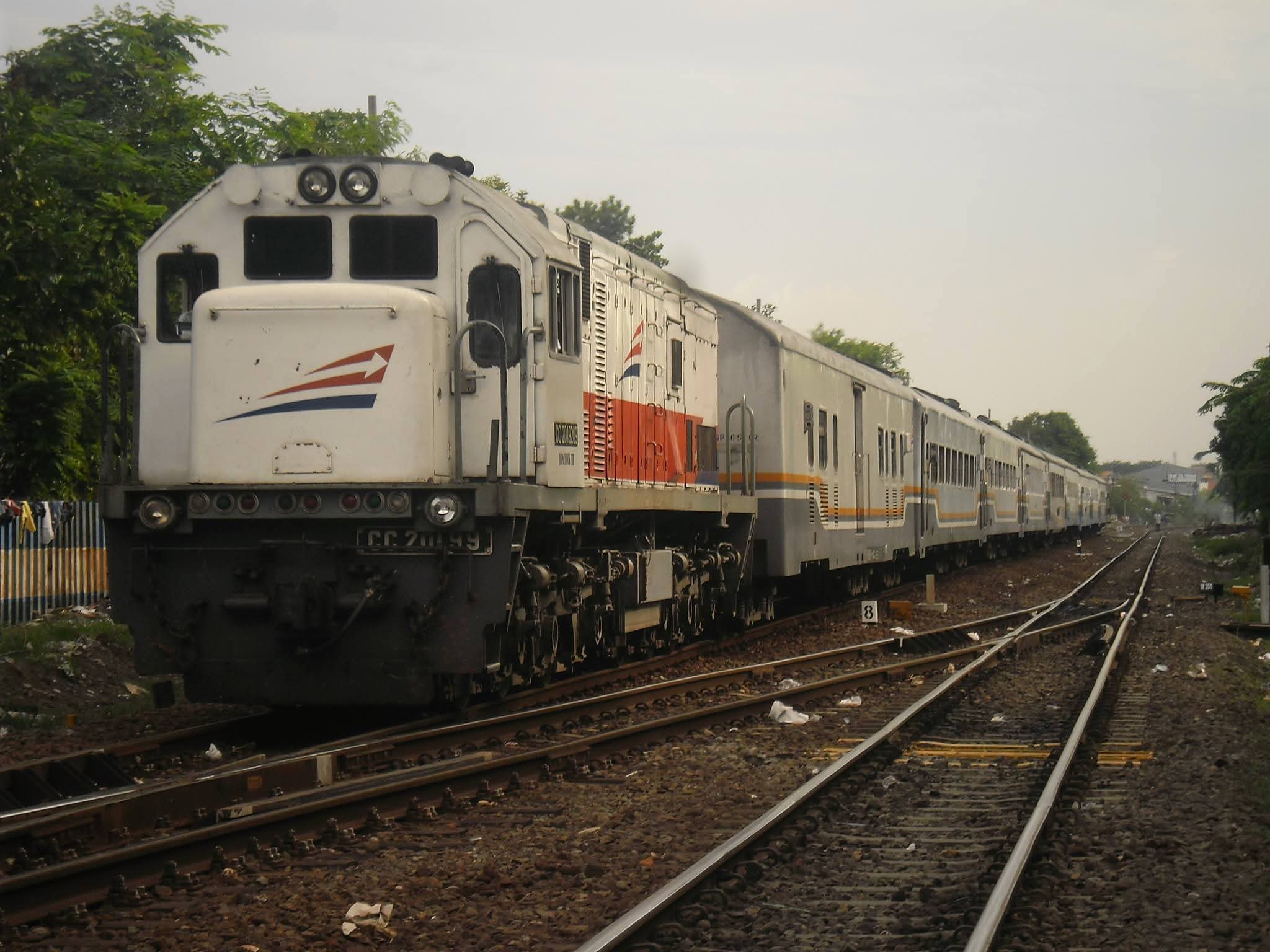 KA Mutiara Timur Siang dari Stasiun Banyuwangi Baru persiapan masuk stasiun tujuan akhir Surabaya Gubeng