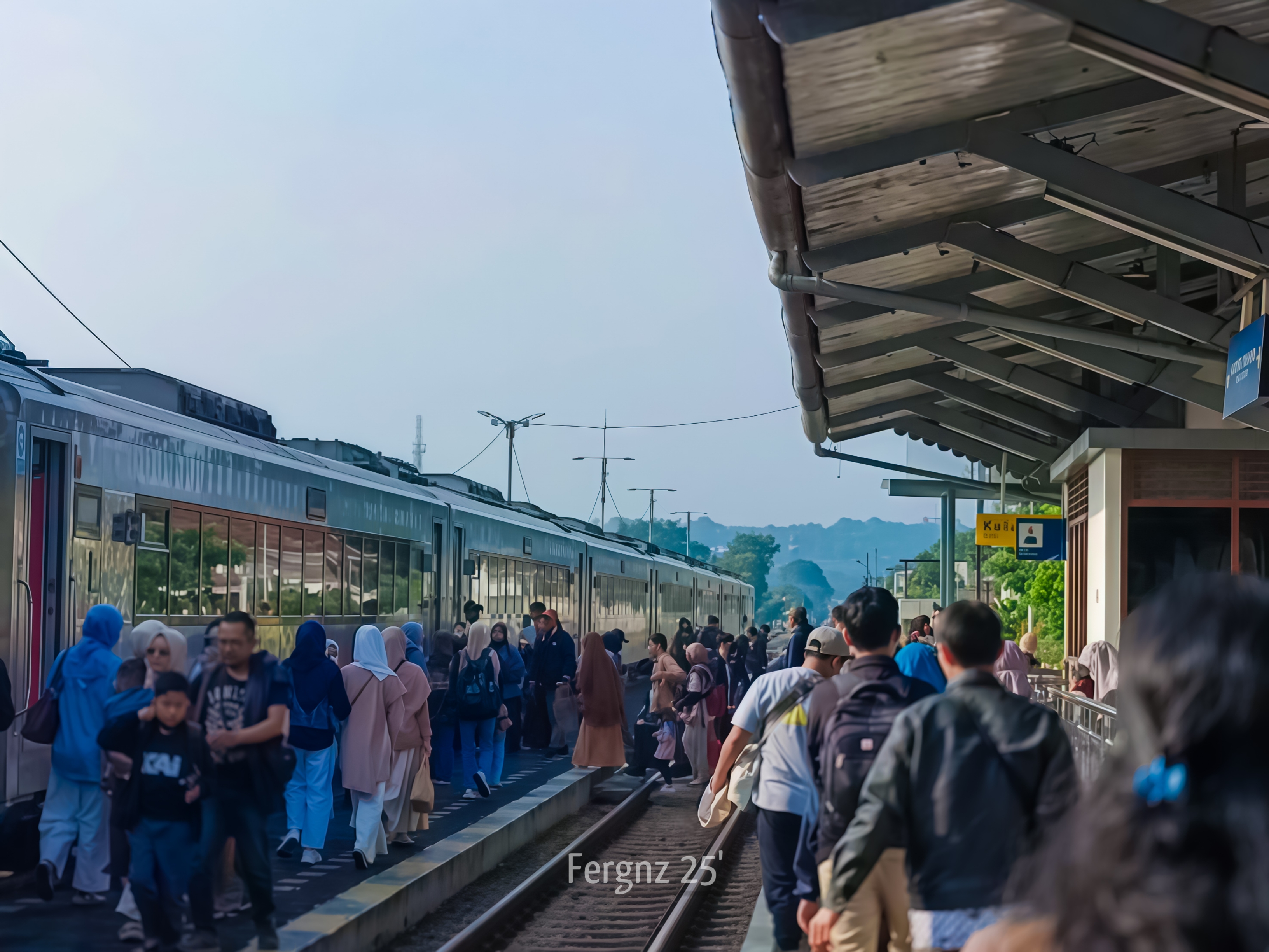 Aktifitas penumpang di stasiun Purwakarta