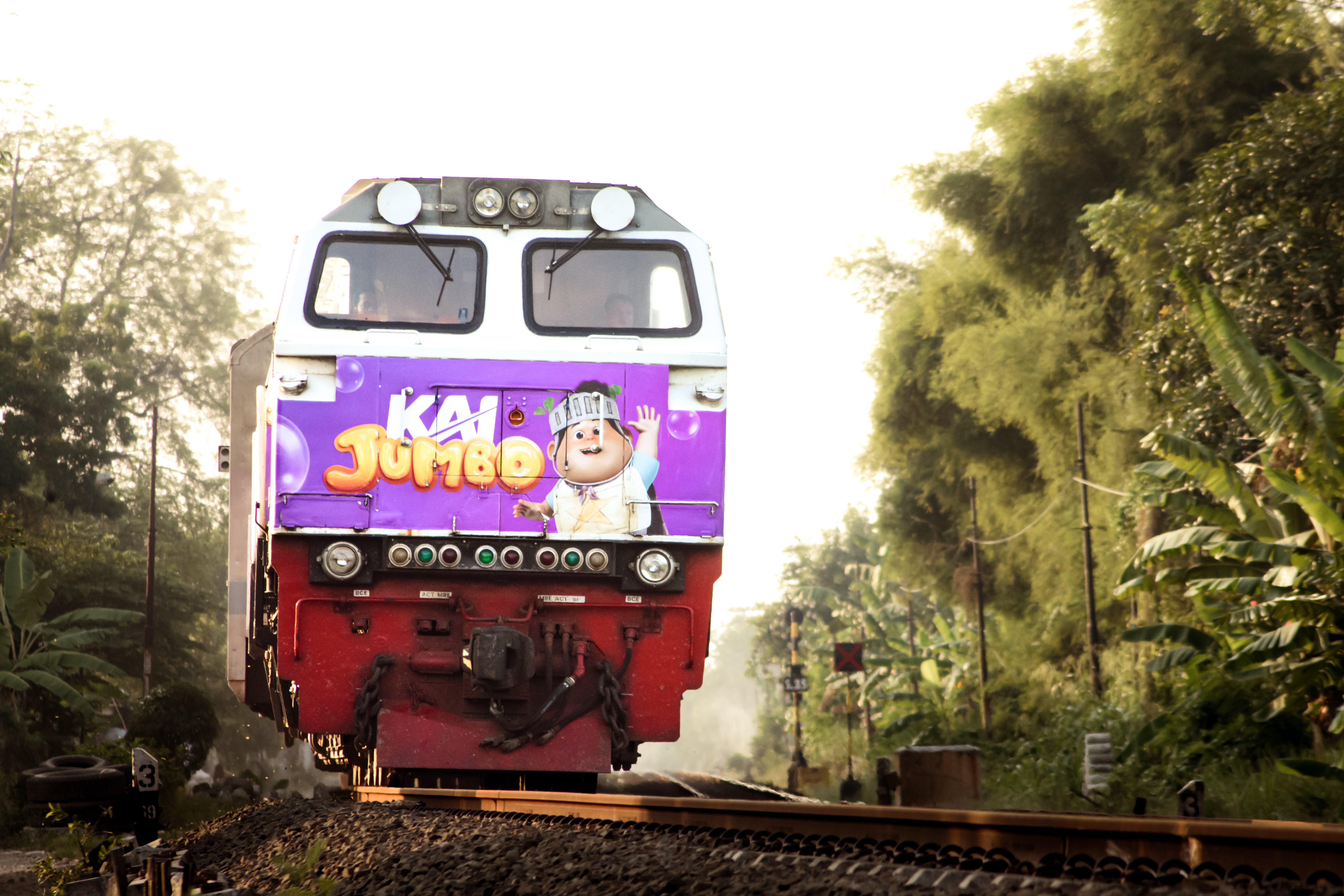 Lok cc206 livery Jumbo melaju di Tiber Klari