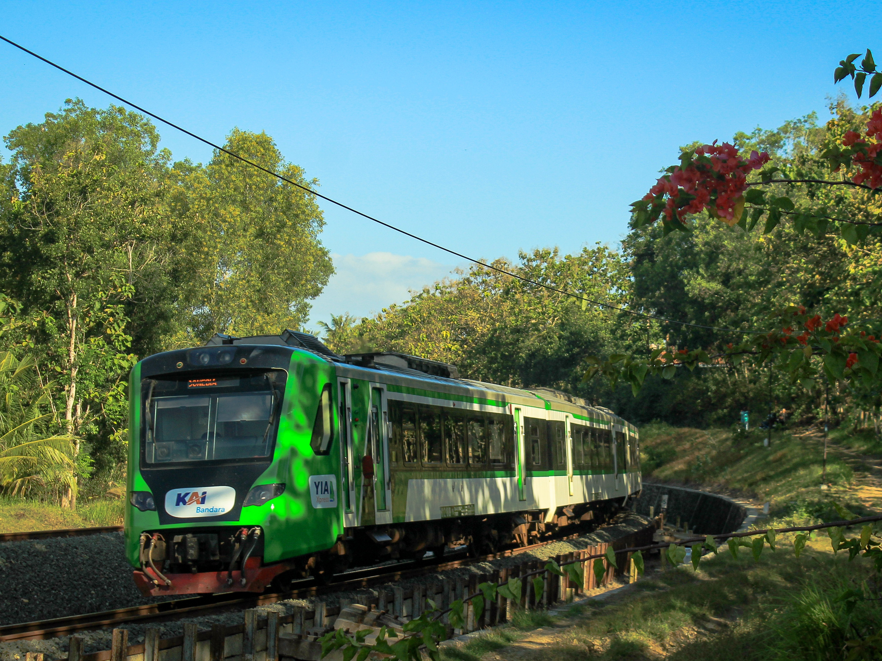 KA Bandara bersama dengan 2 bunga yang indah