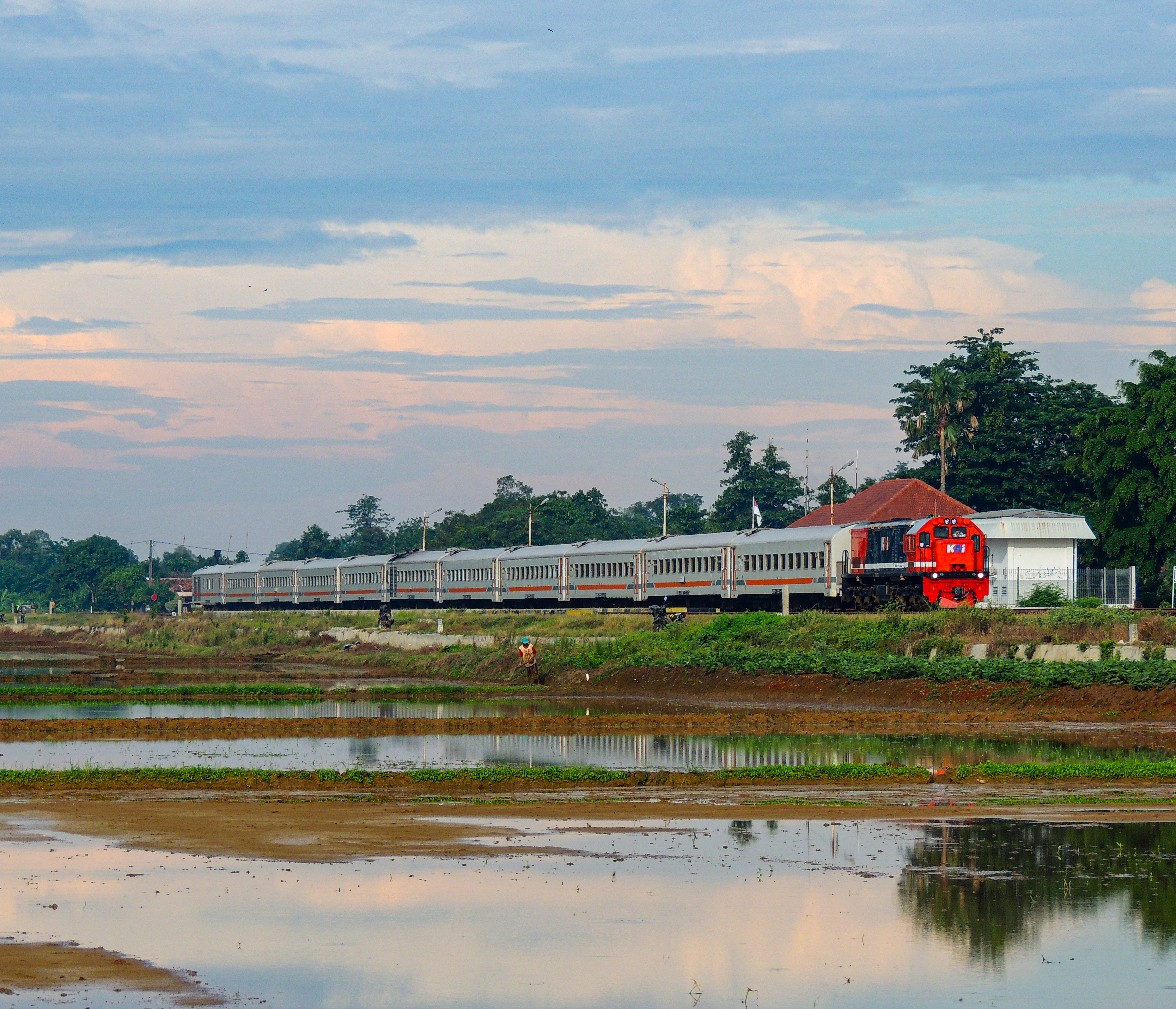Bengawan Dengan Lokomotif Merah Biru
