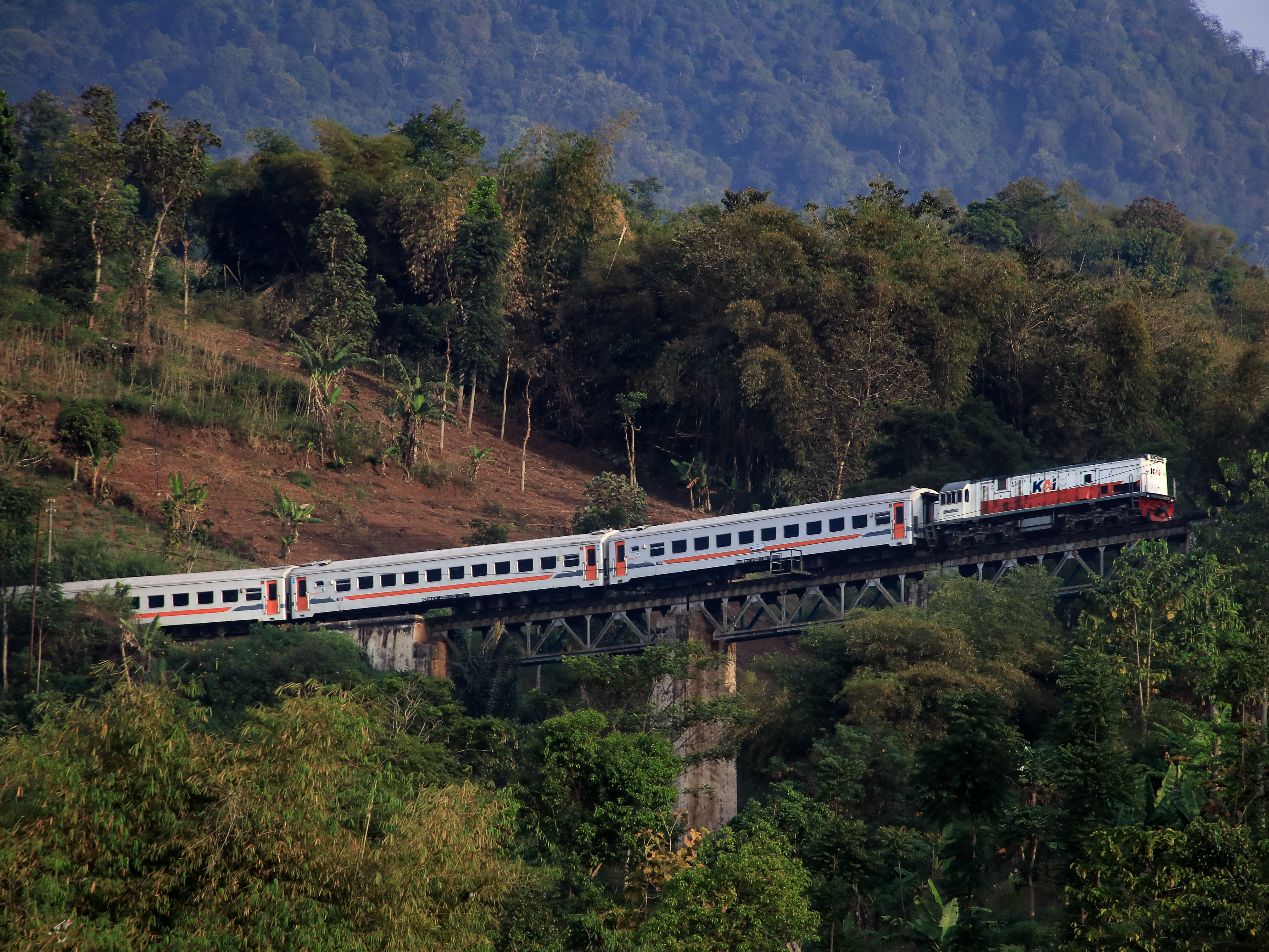 KA Lokal Garut Cibatu naik-naik ke puncak gunung